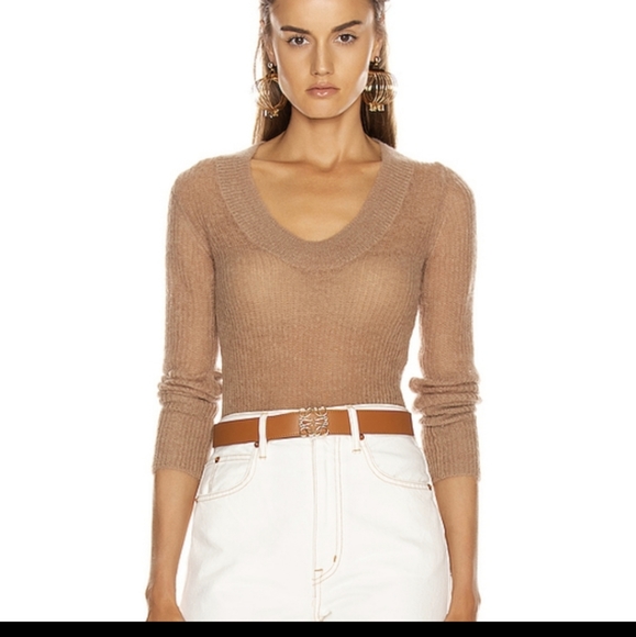 Jacquemus Dao mocha Burberry tan camel mohair blend sweater 38 4 - Picture 15 of 15